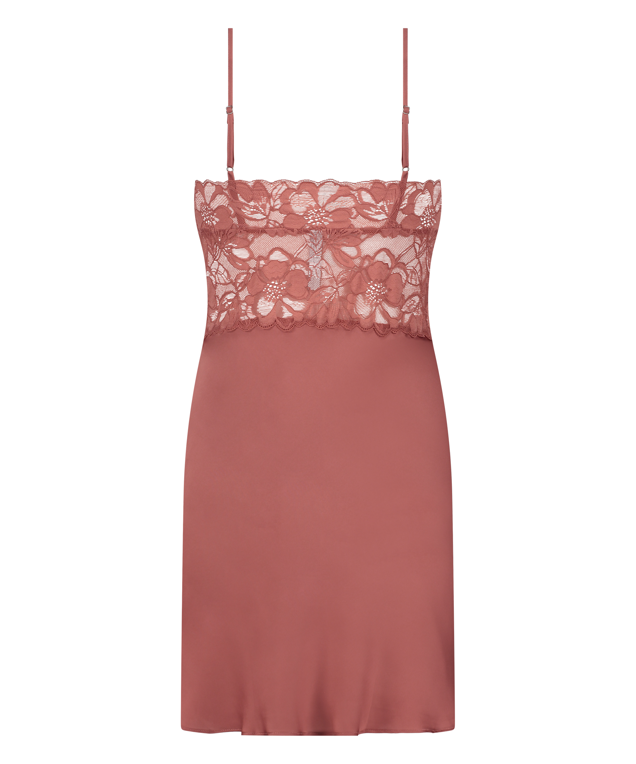 Satin Slip Dress, Pink, main