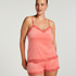 Velours Lace Cami Top, Pink