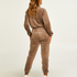 Velour Jogging Bottoms, Brown