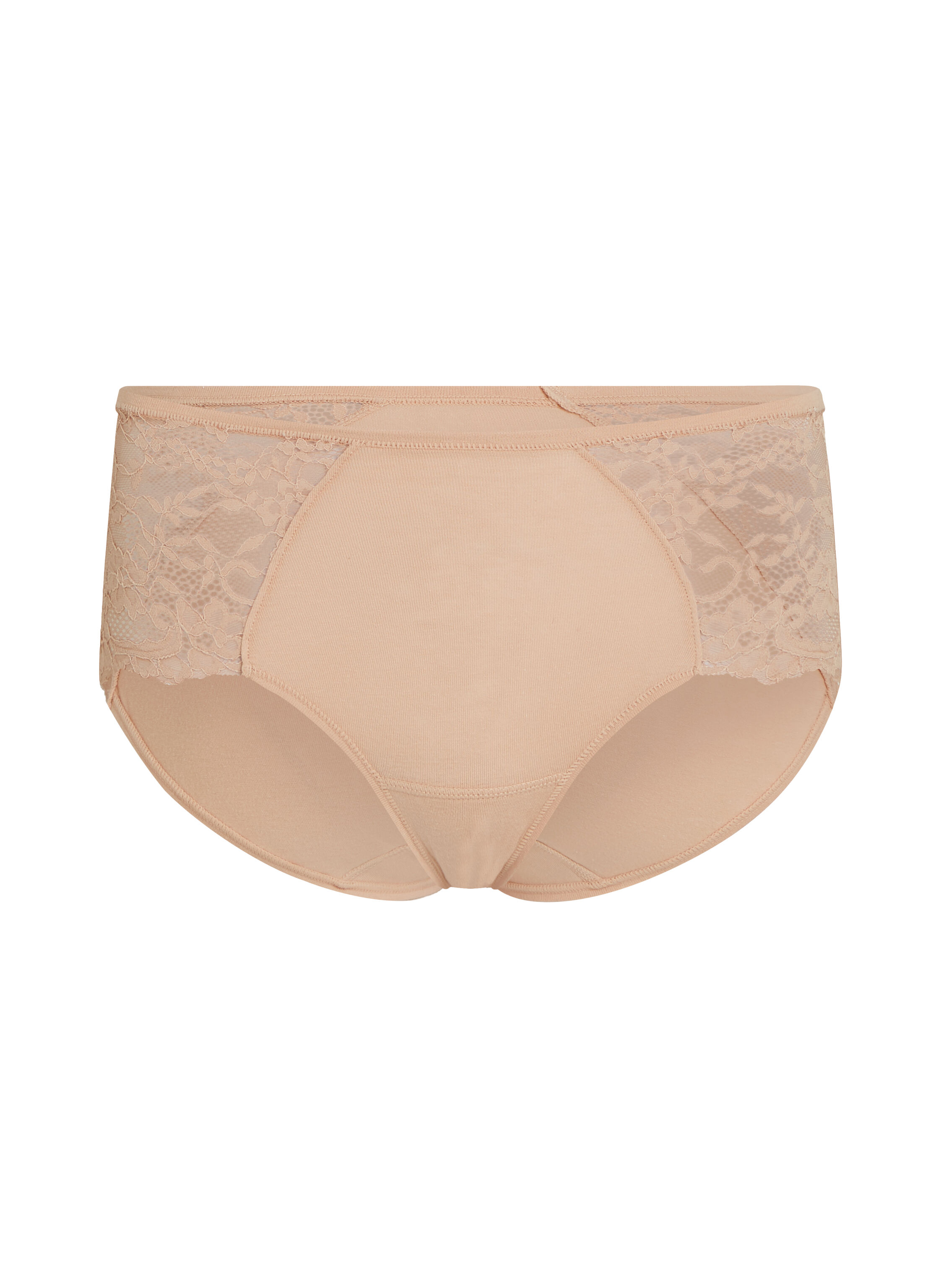 Mid Waisted Knickers Superslip Lace, Beige