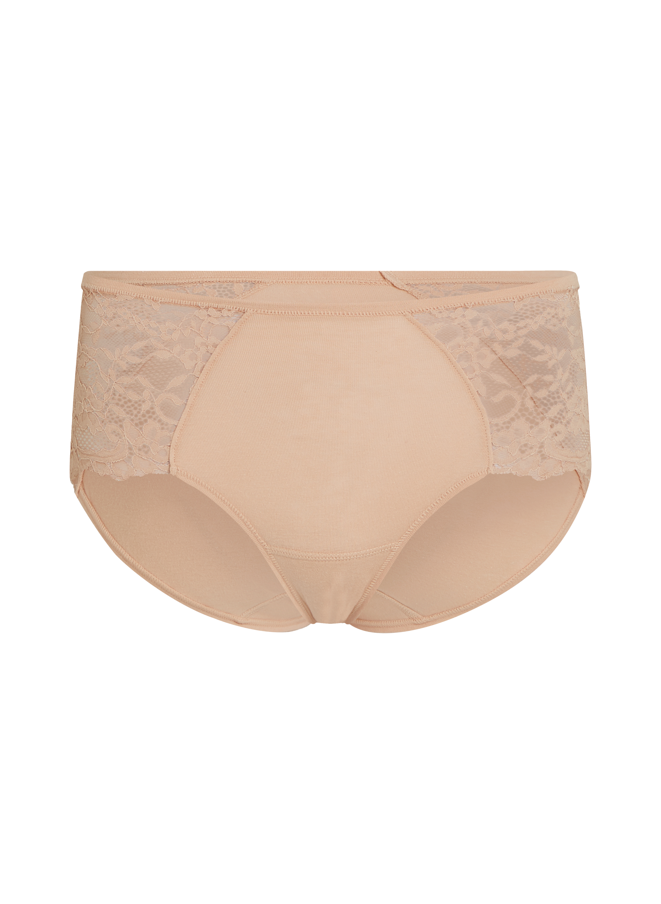 Mid Waisted Knickers Superslip Lace, Beige, main