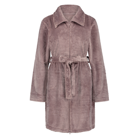 Fleece zip bathrobe, Pink