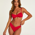 Scallop High-Leg Bikini Bottoms, Pink