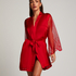 Satin Lace Kimono, Red