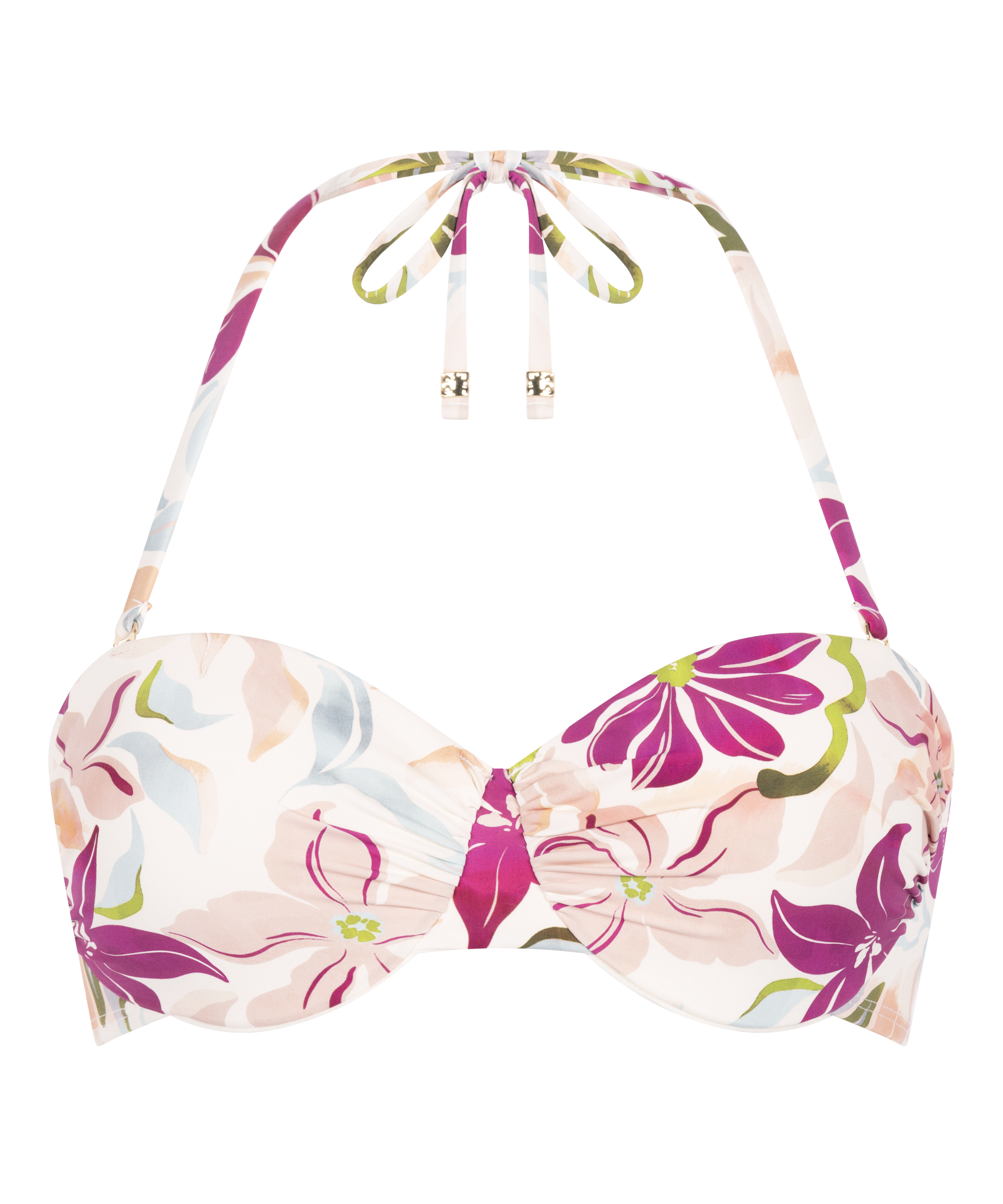 Ayanna Padded Underwired Bikini Top, White, main