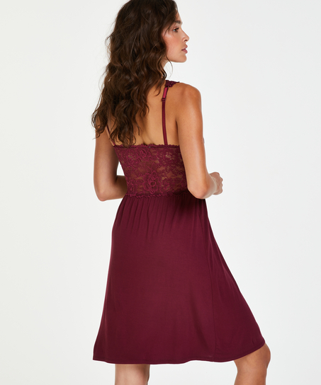 Modal Lace Slip Dress, Purple