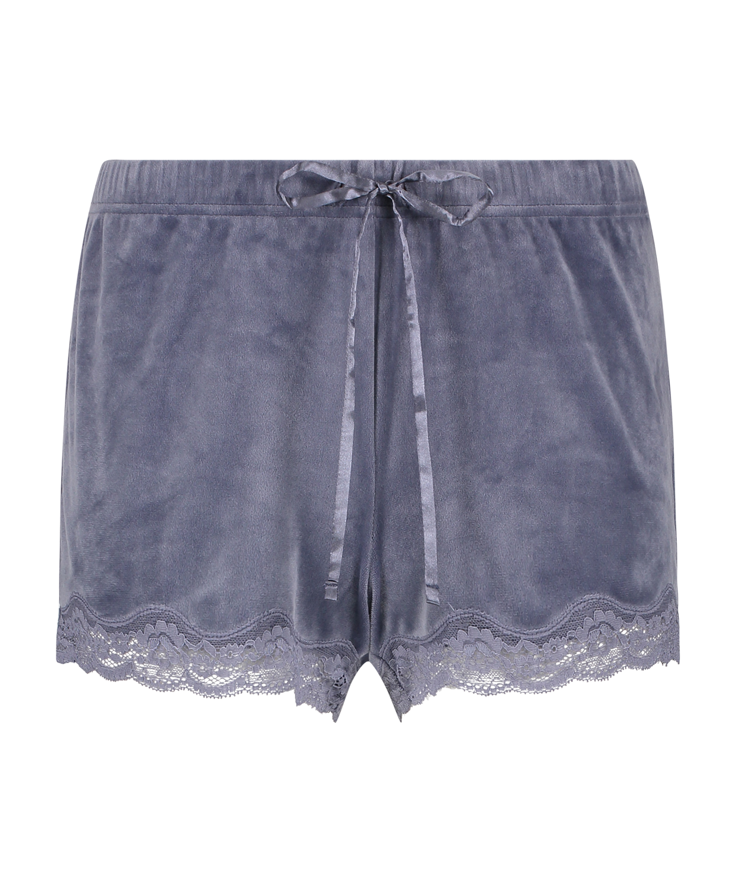Velvet lace shorts, Gray, main