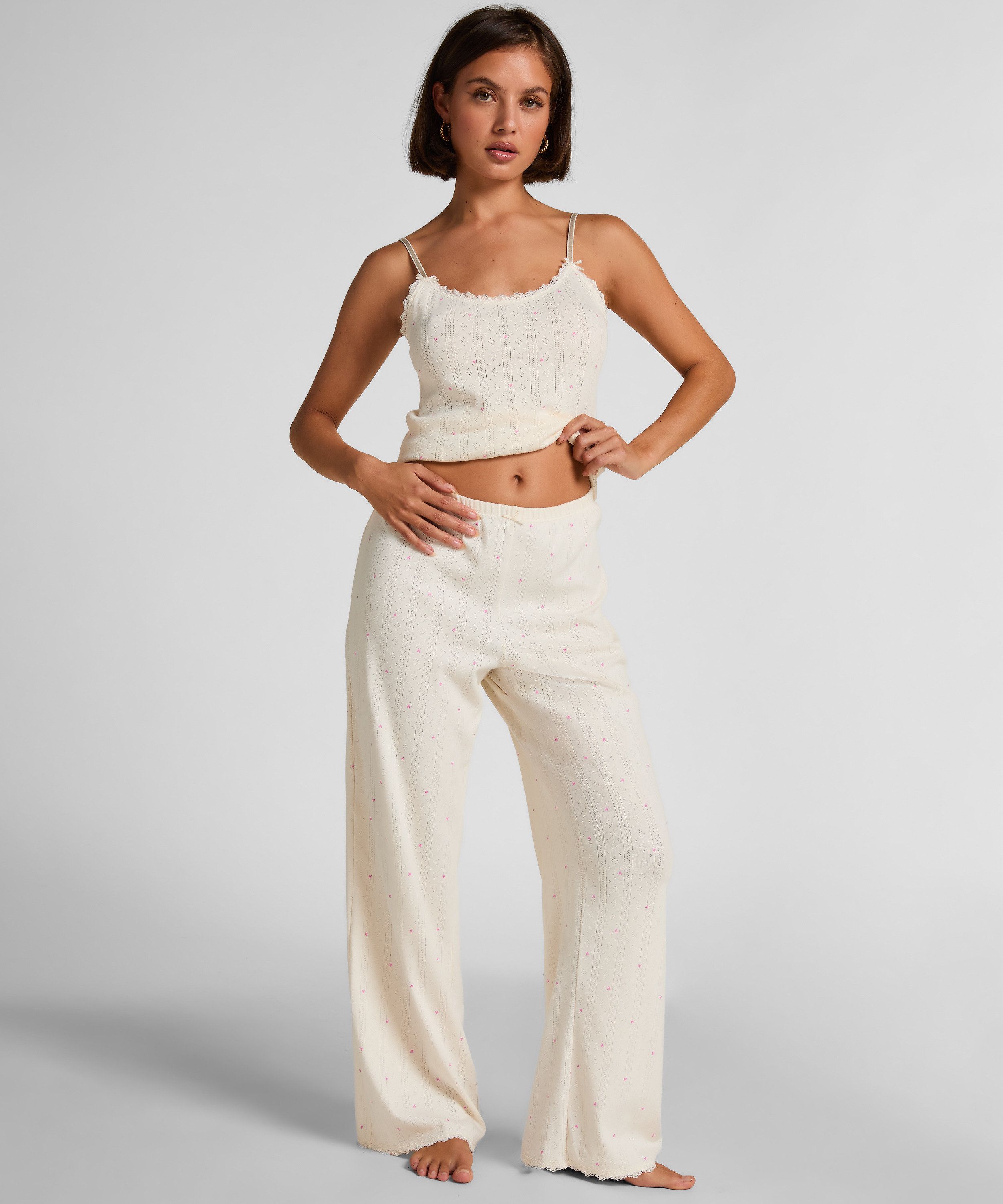 Pointelle Pant, White, main