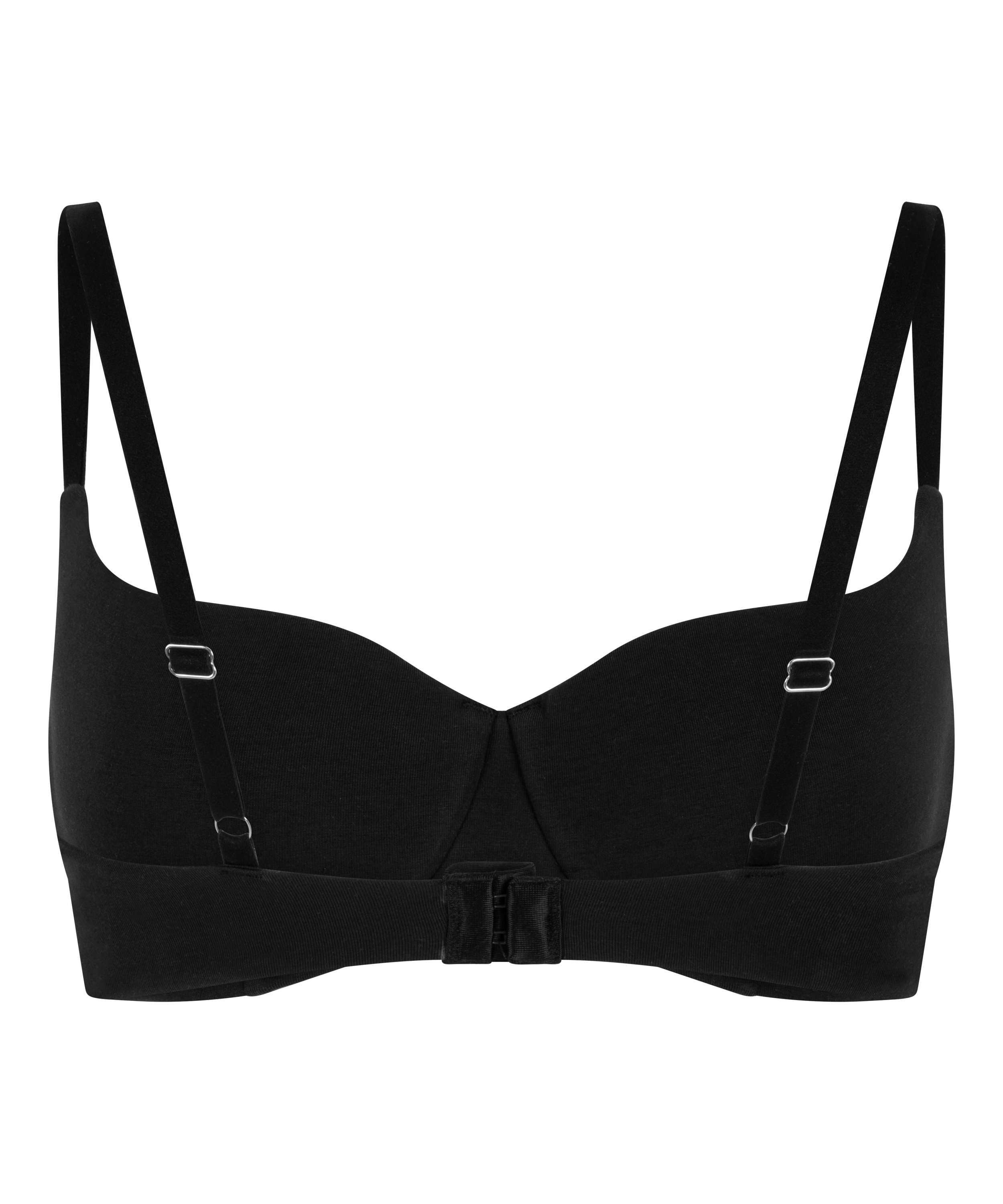 Cotton Padded Underwired Bra, Black, main