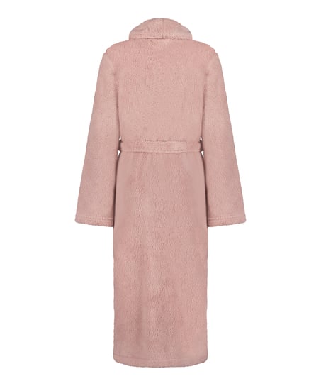 Long Fleece Bathrobe, Pink