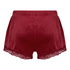Pyjama Short Velours Scallop Lace, Red