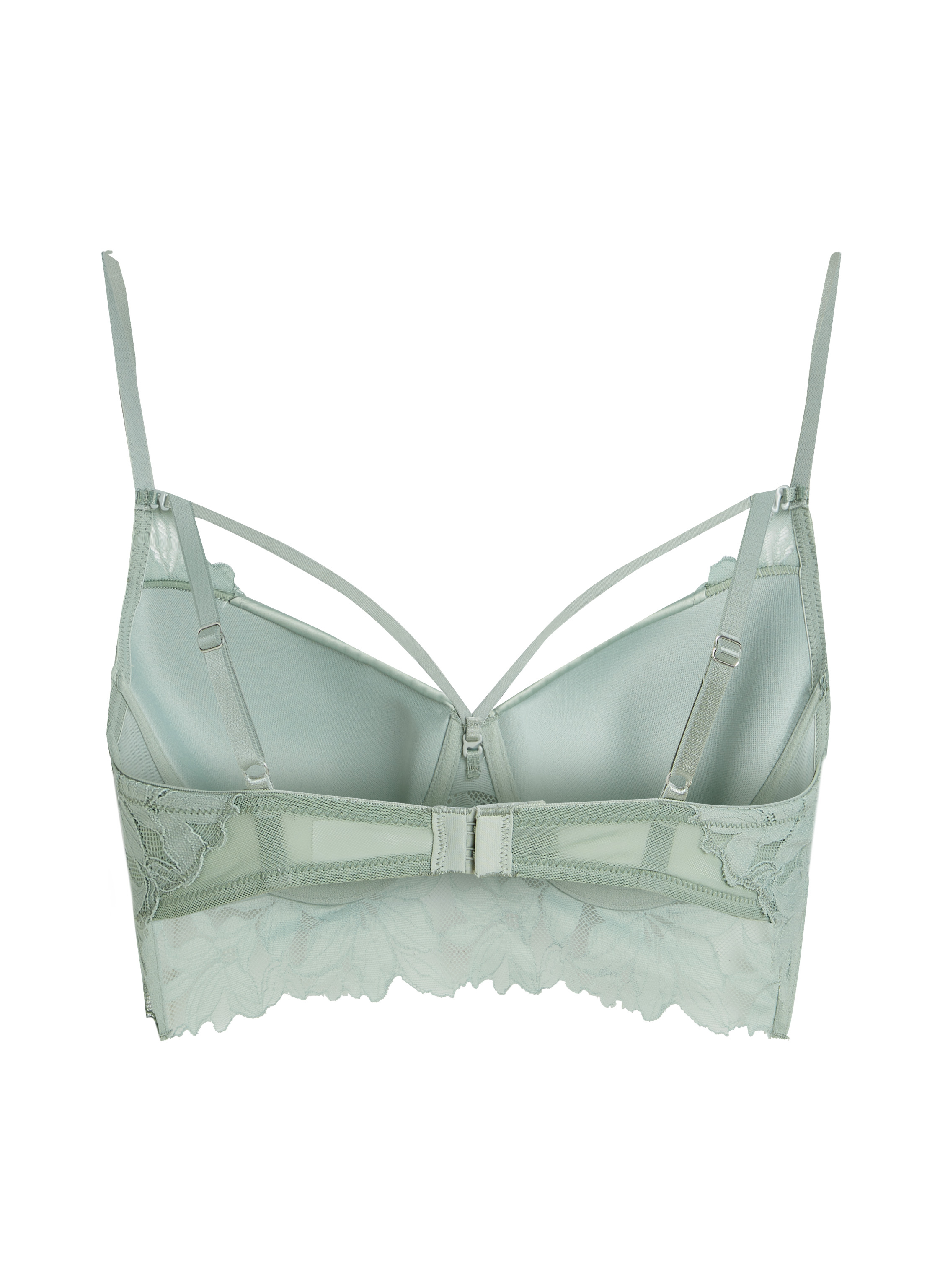 Ingrid Padded Underwired Longline bra, Green, main