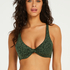 Tonal non-padded underwired bikini top, Green