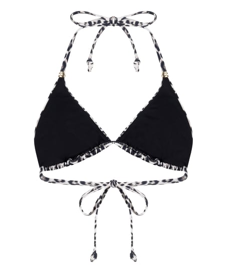 Triangle Bikini Top Leopard, Black