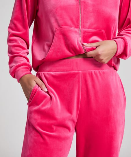 Velours Pyjama Pants, Pink