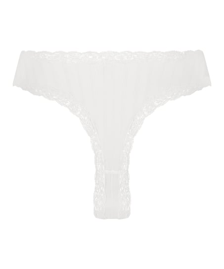 V-shaped Brazilian knickers mesh, White