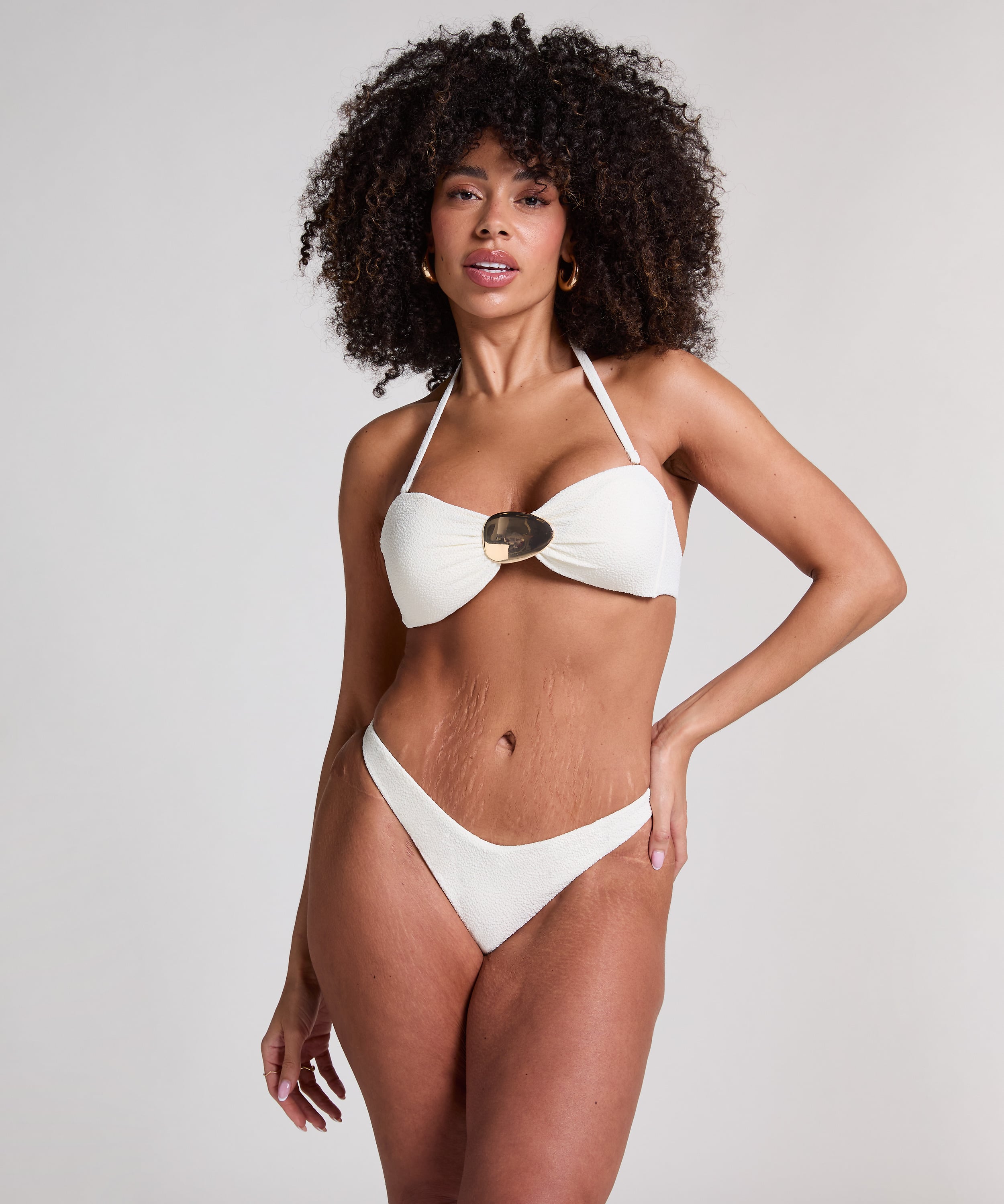 Cabo Bandeau Bikini Top, White, main