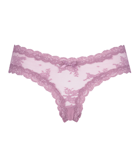 V-shaped Brazilian knickers mesh, Purple