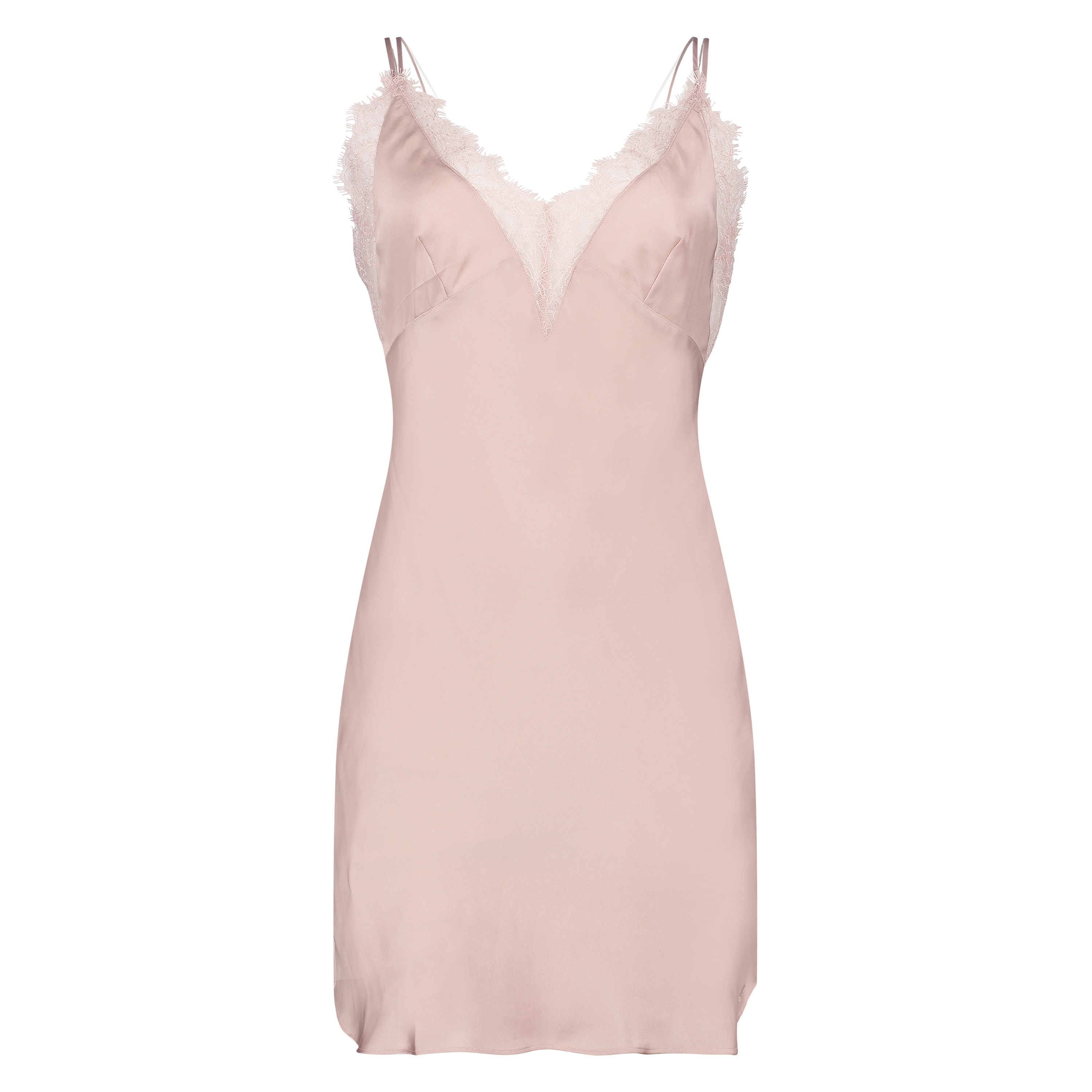 Satin Lily slip dress, Pink, main