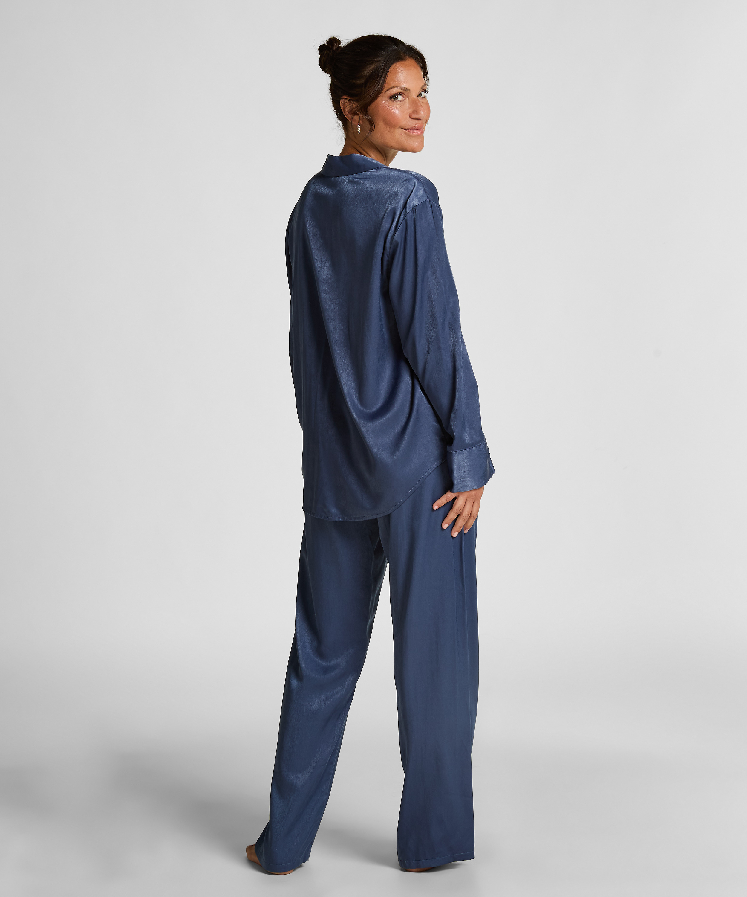 Satin Trousers, Blue, main