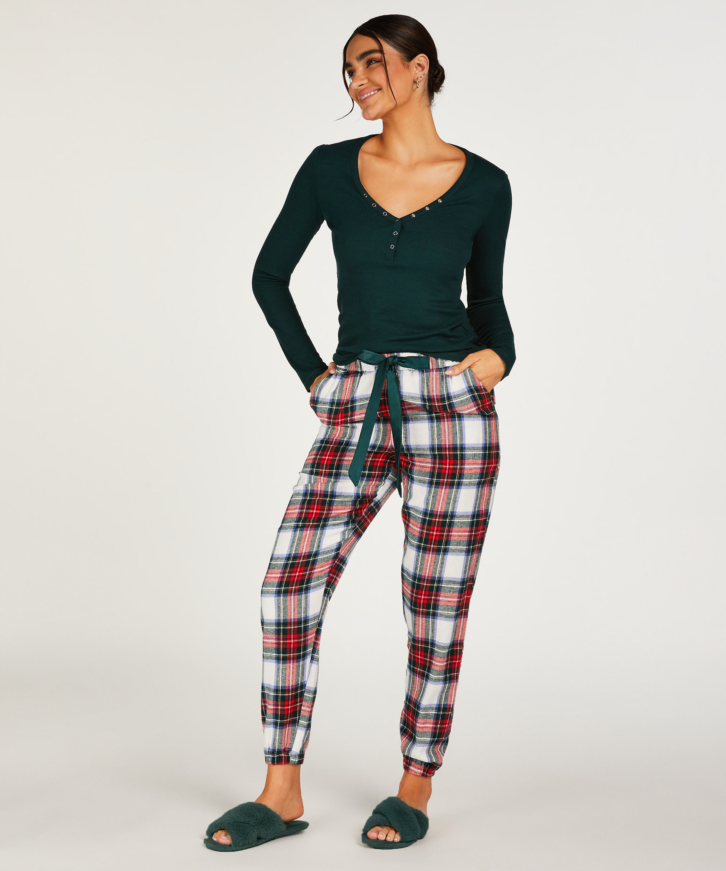 Petite Flannel Pyjama Pants, White
