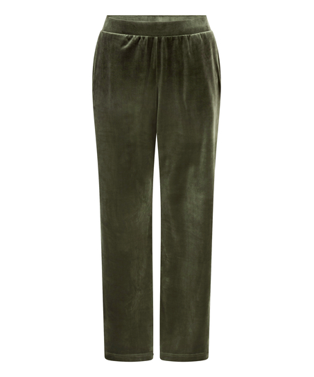 Petite Velours Pyjama Bottoms, Green