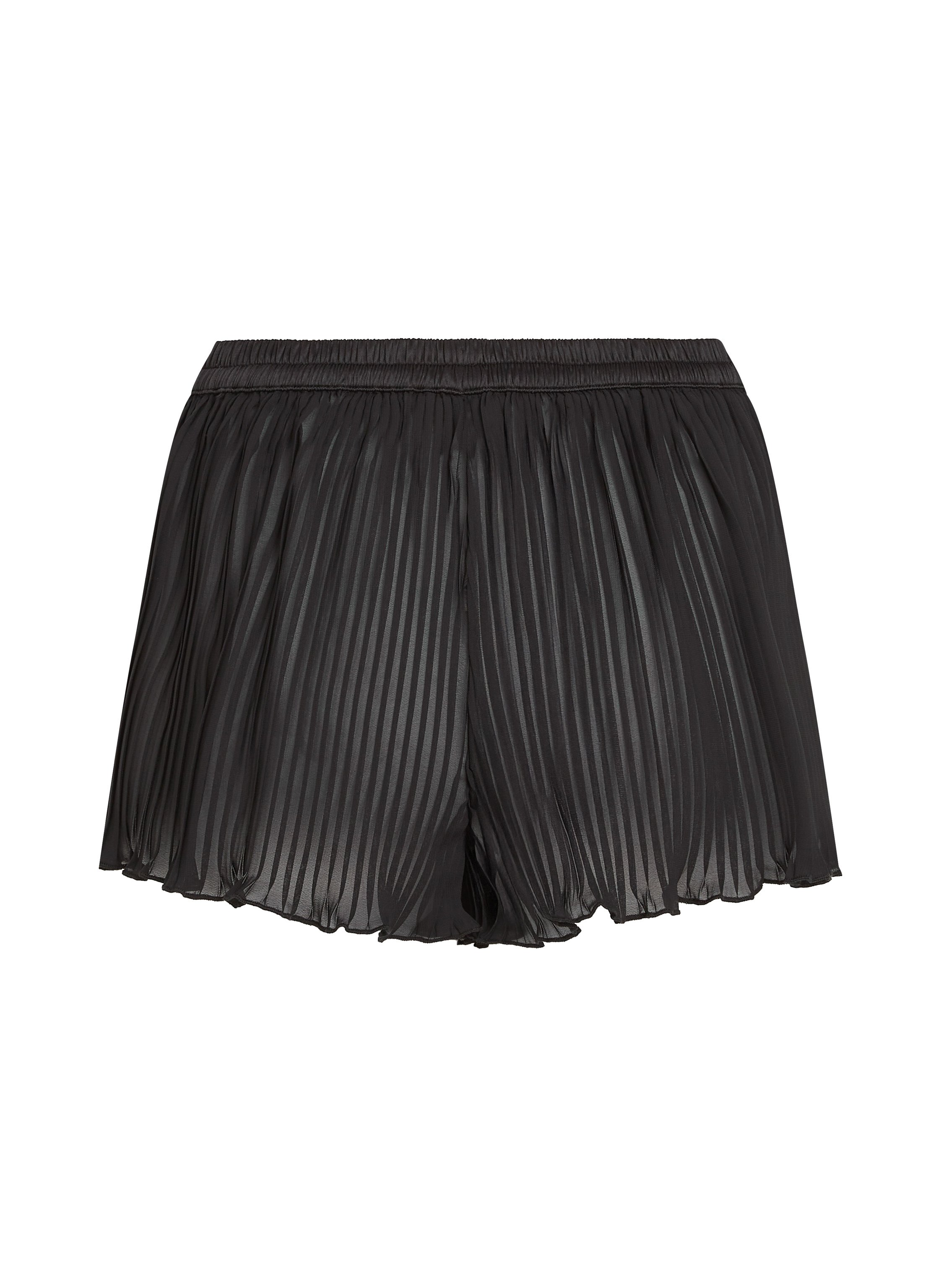 Plisse Lace Shorts, Black, main
