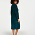 Long Fleece Bathrobe, Blue