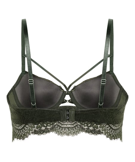 Amara Padded Underwired Longline Bra, Green