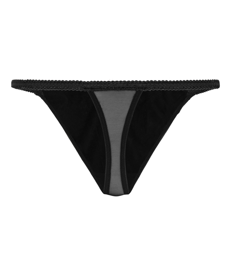 Chloe Highleg String, Black