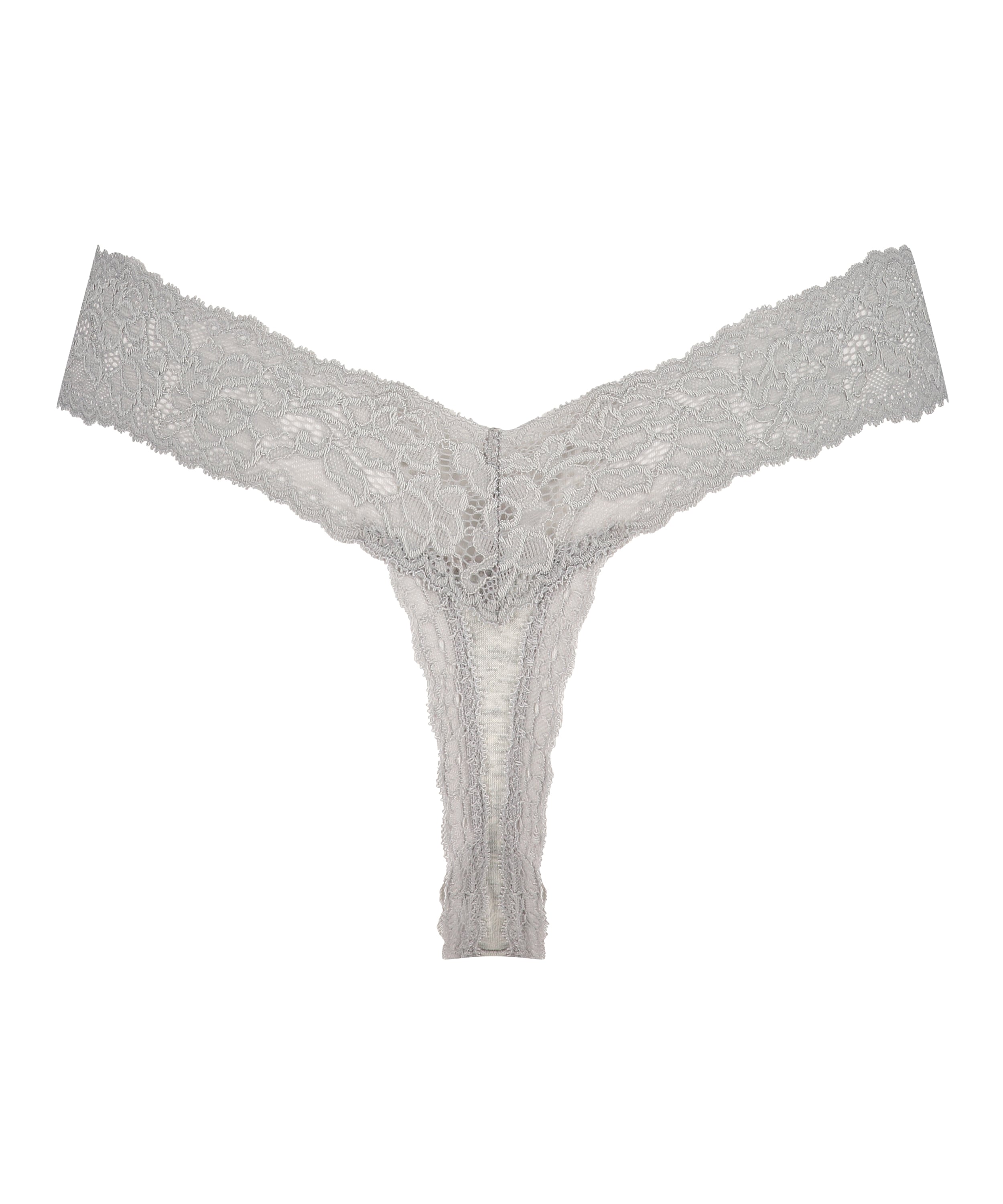 Cotton extra low thong, Gray, main