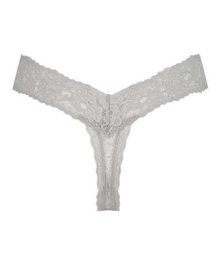 Cotton extra low thong, Gray