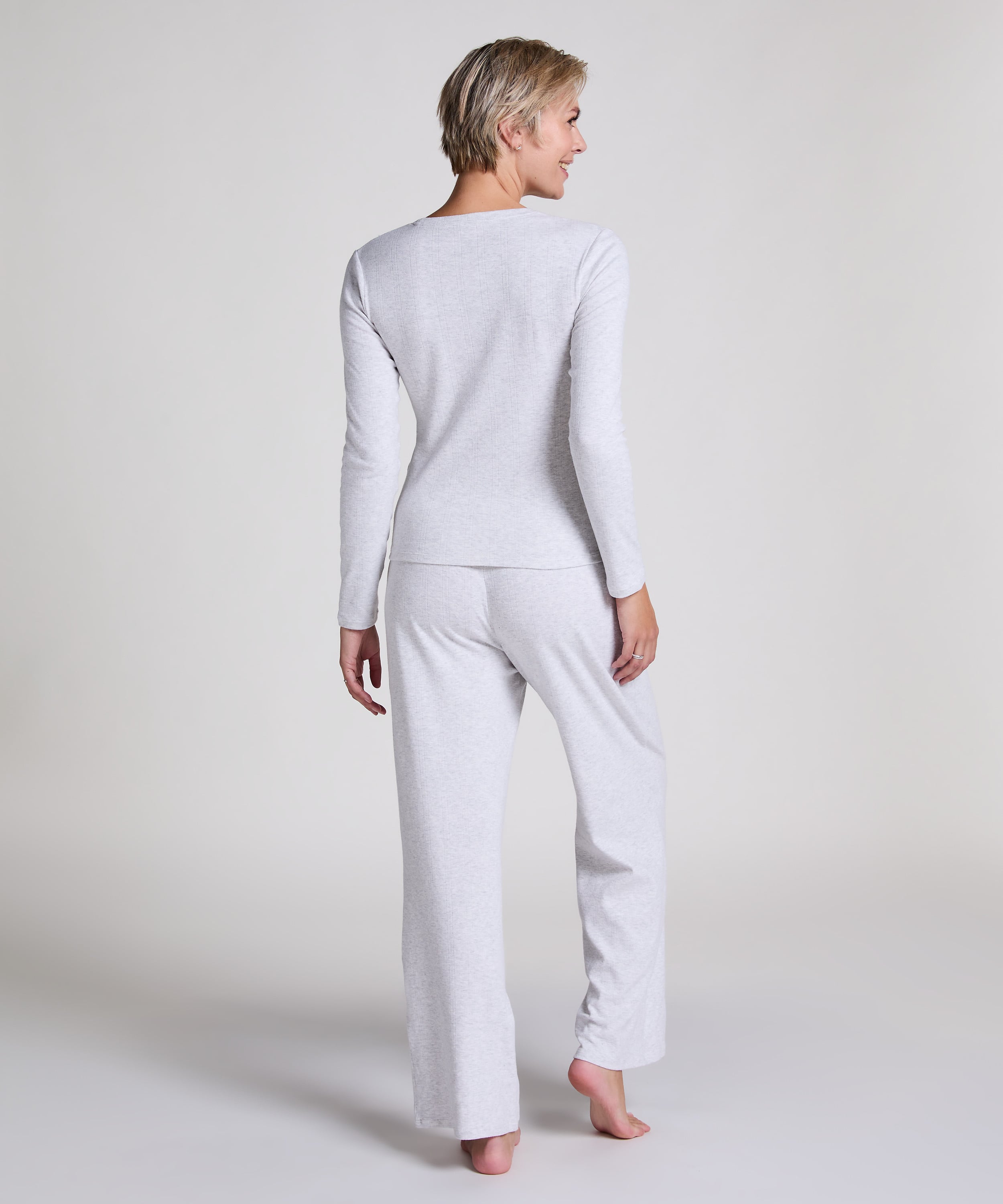 Pyjama top Pointelle, Gray, main