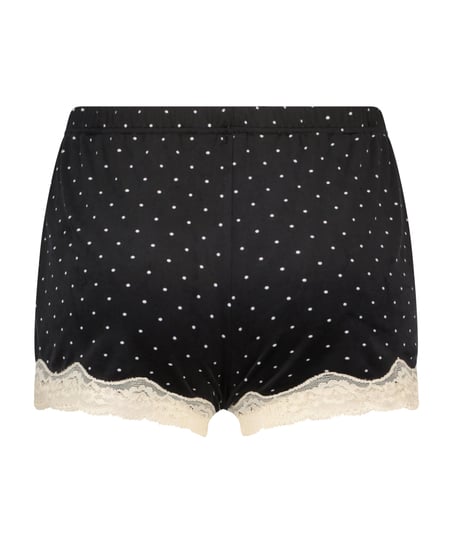 Velvet Lace Shorts, Black