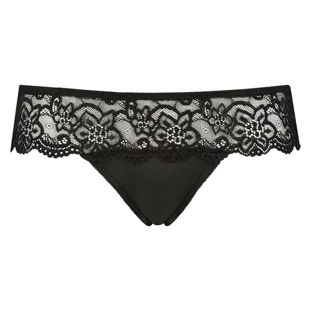 Lace Thong Boxers, Black