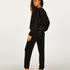 Petite Velours Jogging Bottoms, Black