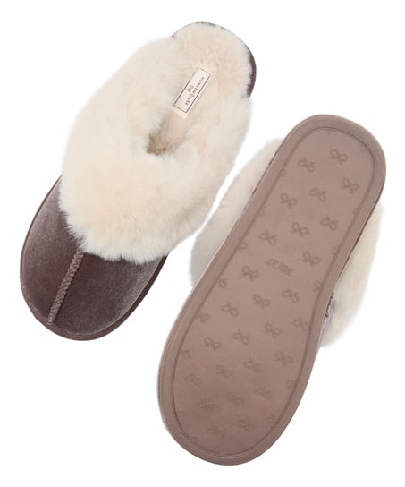 Slipper Velour, Beige