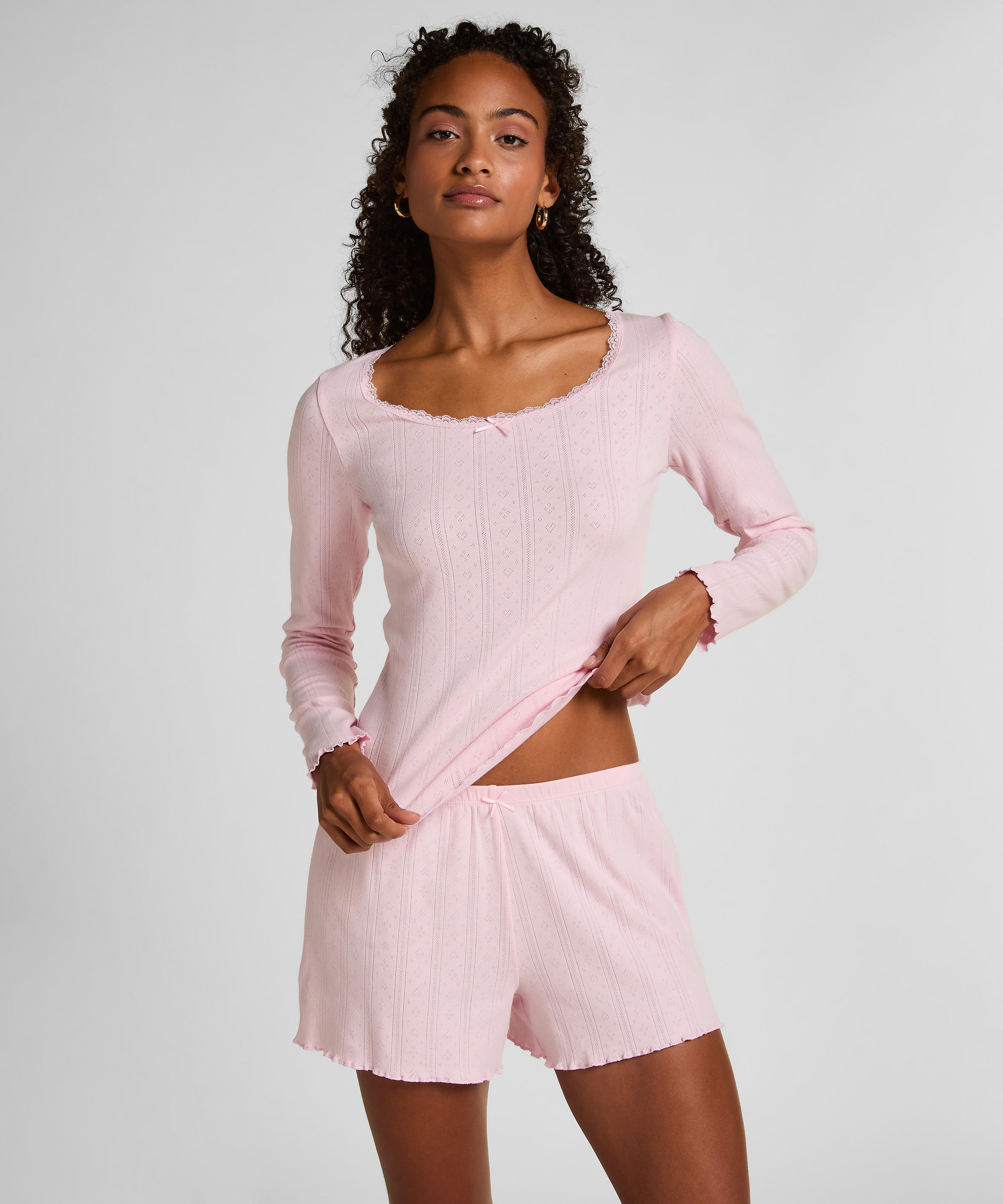 Pointelle Shorts, Pink, main