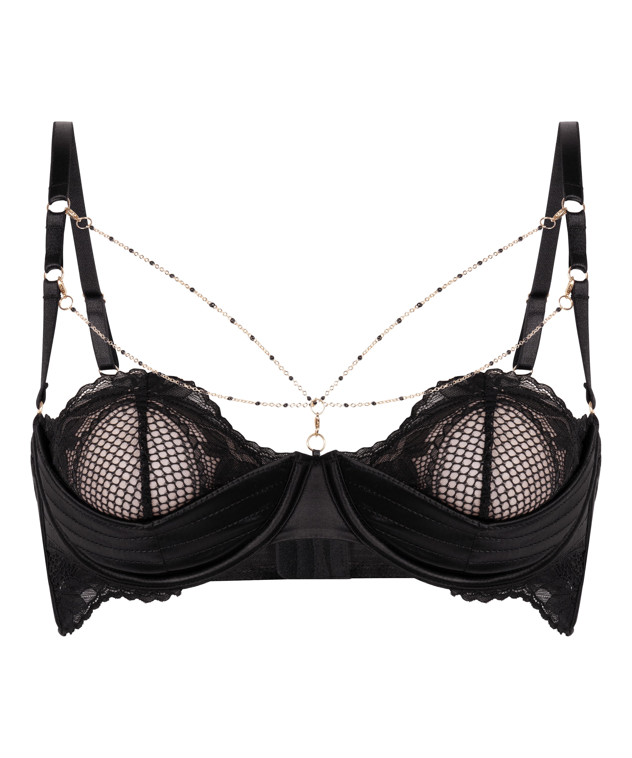 Half-Padded Cup Underwired Bra Belladonna, Black, main