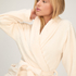 Fleece Bathrobe, White