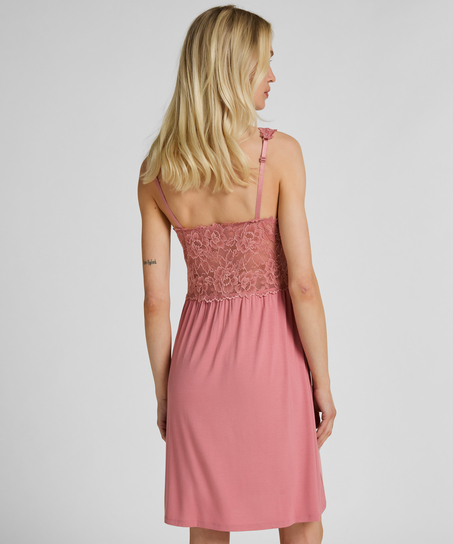 Nora Lace Slip Dress, Pink