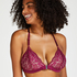 Rose Padded Triangle Bralette, Purple