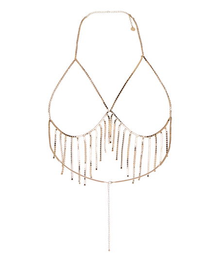 Rhinestrone Bralette Jewellery, Yellow