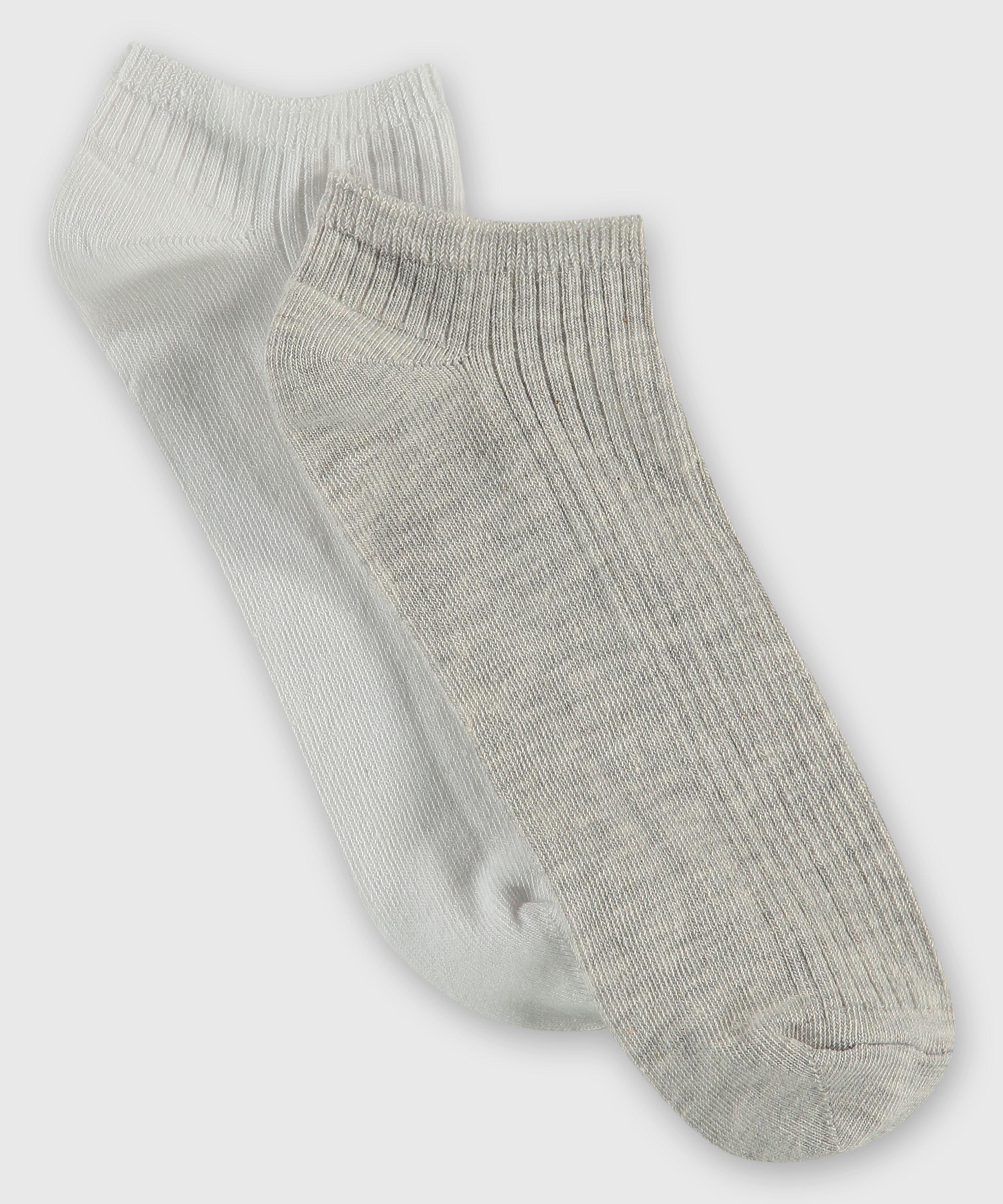 2 pairs of ribbed socks, Grey, main