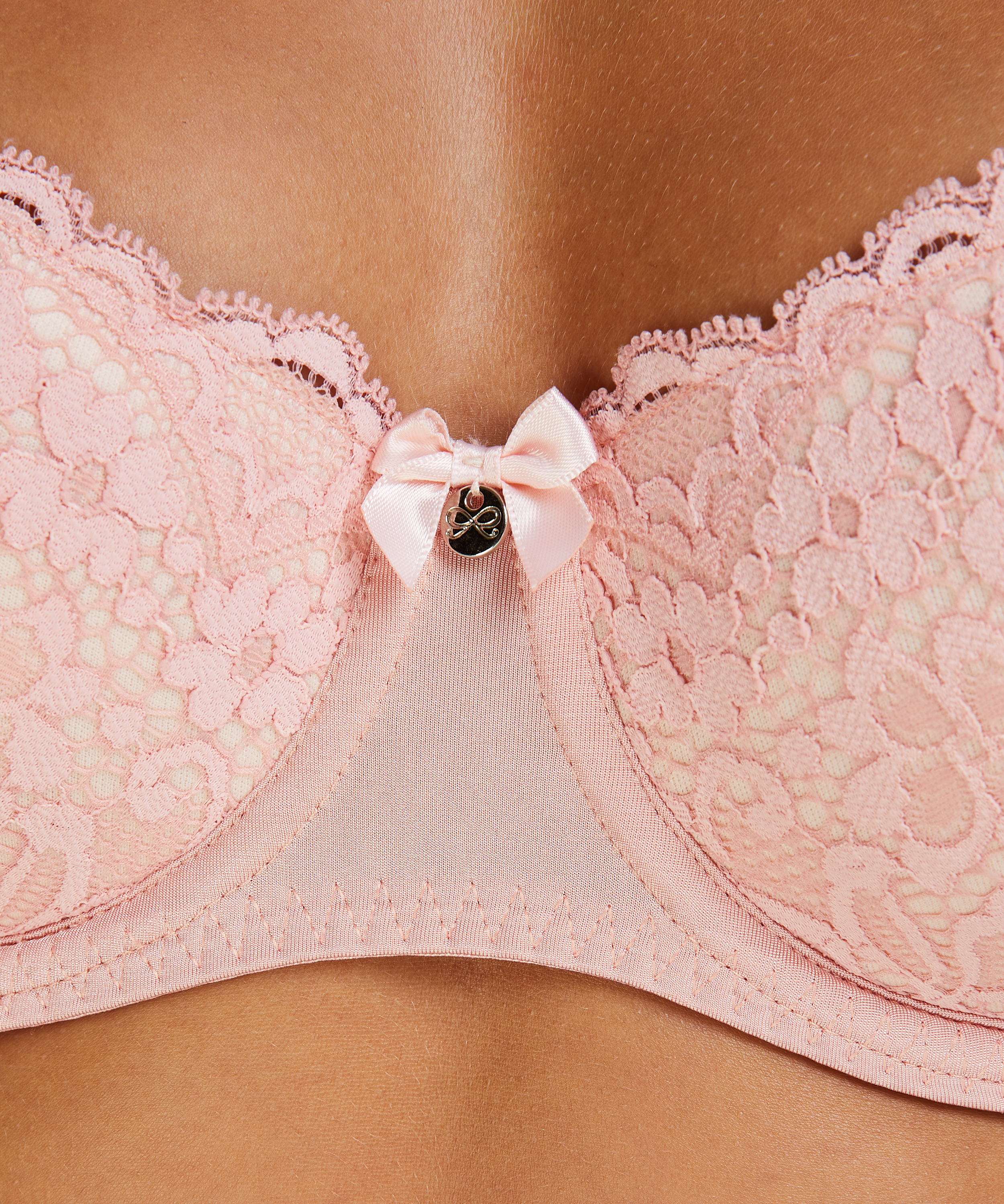 Rose Padded Underwired Bra, Pink, main