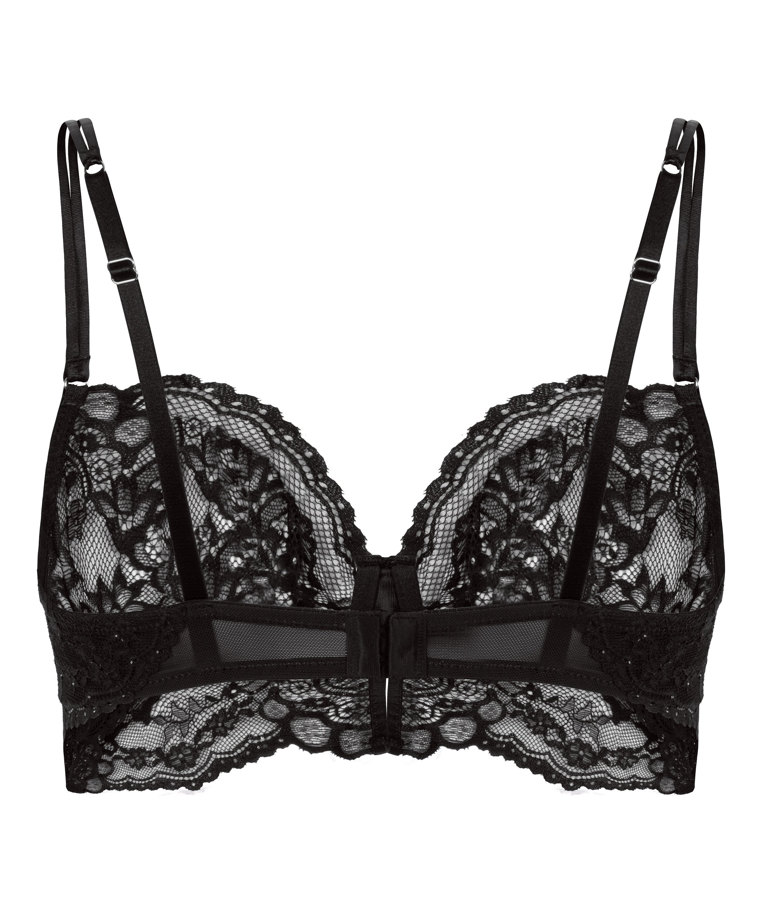 Sabrina Non-Padded Underwired Longline Bra, Black, main