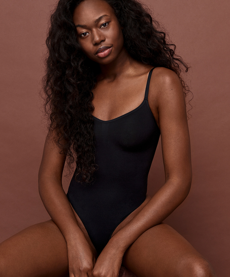 Seamless Enhancing High Leg Body, Black