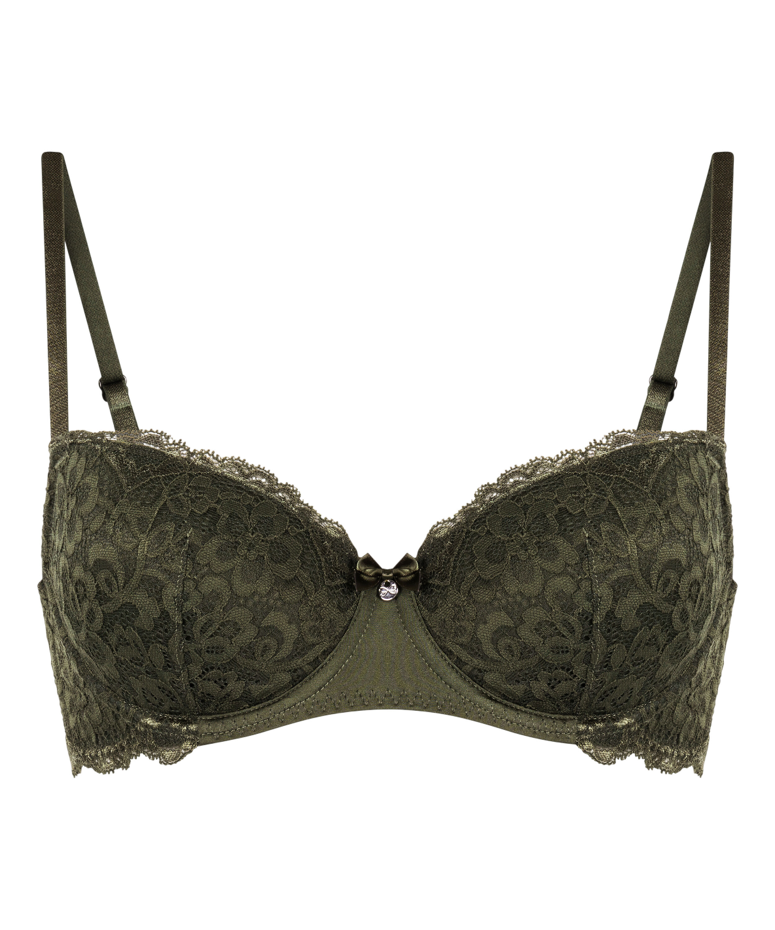 Marine Padded Underwired Bra, Green