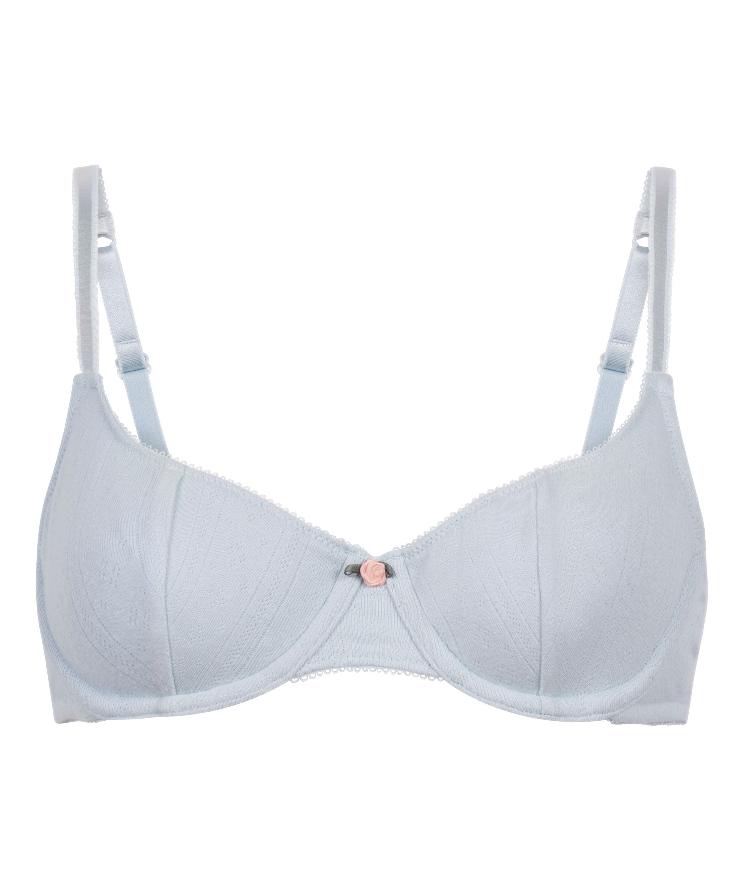 Pointelle Non-padded Underwired Bra, Blue