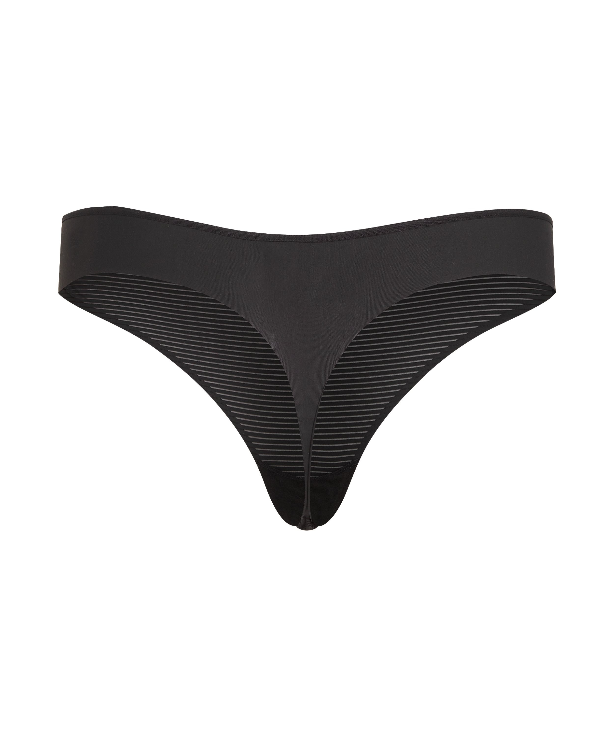 Invisible thong Stripe mesh, Black, main